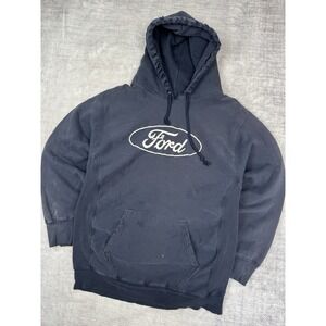 Vtg Ford Motorsports Sweatshirt Medium Blue Y2K Steve & Barrys Embroidered Heavy